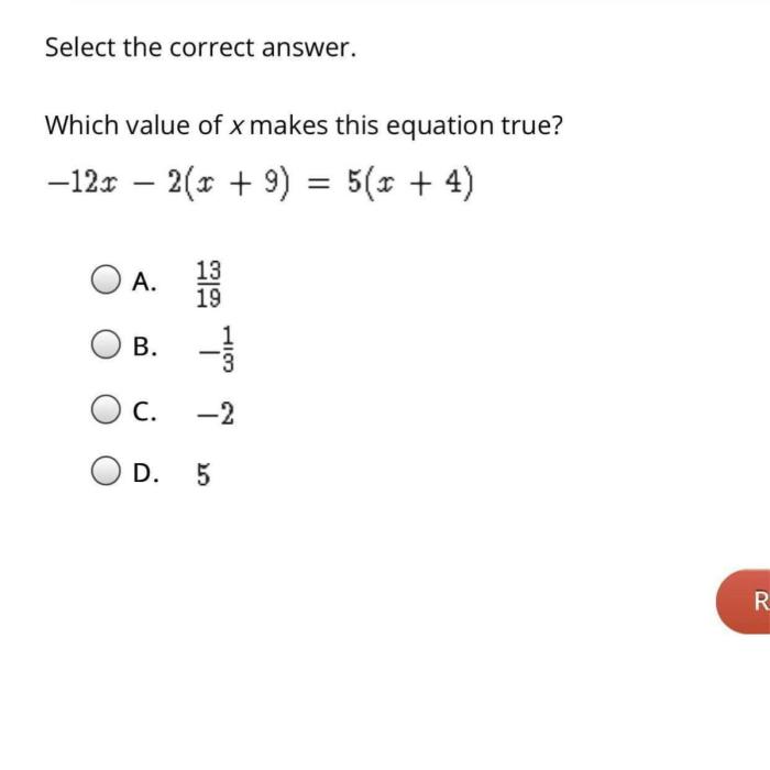 What value of g makes the equation true