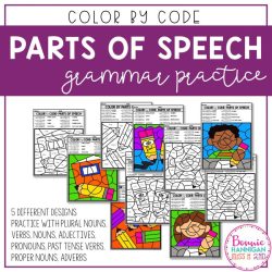 Parts of speech turkey color by code