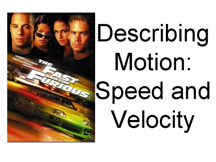 Describing motion verbally with speed and velocity